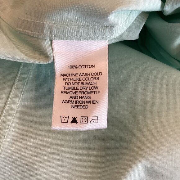 Foxcroft Button Down Shirt‎ Size 22W Mint Green 3/4 Sleeve Non-Iron - Picture 9 of 9
